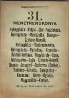 1941 M. Kir. Államvasutak 31. menetrendkönyv