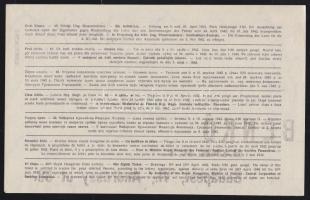 1942. "48. Magyar Királyi Osztálysorsjáték" első osztály egy nyolcad sorsjegye T:I
