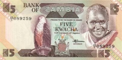 Zambia 6db (3klf) modern bankjegy köztük közeli sorszámúak is T:I