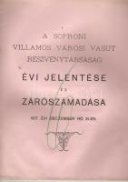 1918 A soproni villamos vasúti Rt. zárszámadása