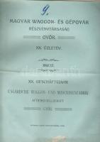 1917 Magyar Waggon és Gépgyár Rt. jelentése; Nitsmann Józseg könyvnyomdája