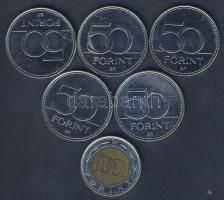 2002. 100Ft "Kossuth" + 2004-2007. 50Ft 5db klf emlékverete T:vegyes