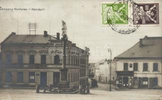 Cerveny Kostelec main square with bank, hotel and the bookshop of Josef Kocian photo (pinhole)