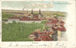 Praha Strahov hill litho