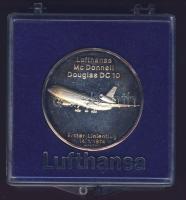 1974. "Lufthansa-Mc Donell Douglas Dc 10" Ag emlékmedál (24.3g) T:PP eredeti dísztokban