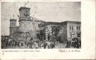 Praha the arrival of Franz Joseph at the State railway station