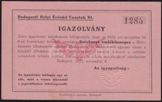 1925 MÁV Ingyenes utazásra jogosító igazolvány a Széchenyi jubileumi ünnepségre vonattal utazóknak