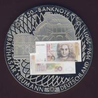 Németország 2001. "Búcsú egy valutától-Balthasar Neumann 50DM" alpakka multicolor emlékérem, tanúsítvánnyal! T:PP