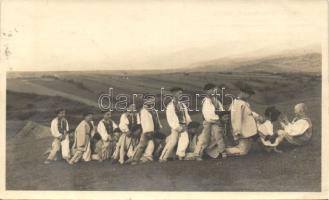 Northern Hungarian boys playing ´blind horse´ in Helpa photo