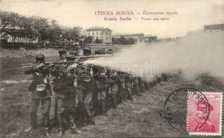 The Serbian army at gun shooting practice