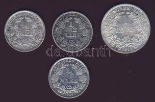 Német Birodalom/Császárság 1906-1918. 1/2M Ag (3x) + 1915. 1M Ag T:2,3