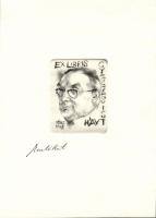 Szász Endre (1926-2003): Gyárfás István ex libris rézkarc-papír, jelzett, 15x22 cm