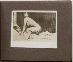 18 db pornó fotó régi bőr fotóalbumban