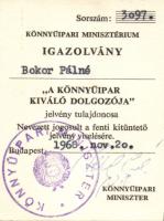 1968 Keserű Jánosné könnyűipari miniszter aláírása igazolványon