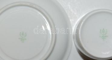 Hollóházi porcelán kávéskészlet 5 db csésze aljjal
