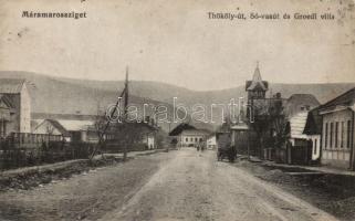 Máramarossziget Thököly street, salt railway and Villa Groedl