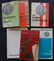 7db klf numizmatikai irodalom német nyelven, közte 1980. Weltmünzkatalog, Gold- und Silbermünzen, Die Münzen Eurpoas ab 1945,... T:vegyes