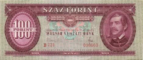 1960. 10Ft + 1968. 100Ft elcsúszott hátlapi nyomat T:II,II-