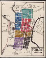 cca 1920 Szülőföldem: Túrkeve kézzel írt helytörténeti írás 10 oldal + 4 kézzel rajzolt színes térkép