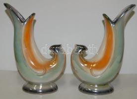 2 db Kerámia Iparművész KSZ jelzéssel ellátott váza / 2 pcs chinaware vase 20 cm