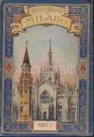Régi, dombornyomású keménytáblás leporelló Milánó városáról FF fotókkal / Vintage Milan leporello with embossed cover