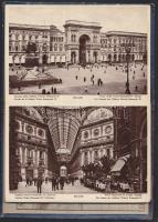 Régi, dombornyomású keménytáblás leporelló Milánó városáról FF fotókkal / Vintage Milan leporello wi...