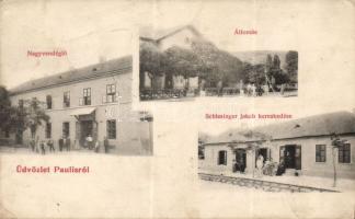 Paulis with railway station and the shop of Jakab Schlesinger (EK)