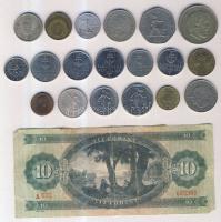 1947. 5Ft Ag "Kossuth" + 1969. 10Ft + 16db klf magyar és külföldi pénzérme T:III,vegyes