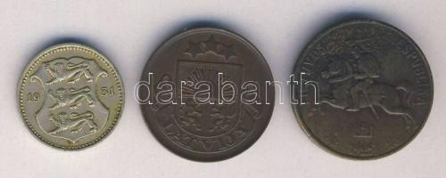 Vegyes: Észtország 1931. 10s + Litvánia 1925. 20c + Lettország 1922. 5s T:2,2-
