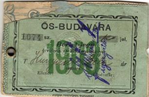 1903 Ős-Budavára fényképes évi belépő