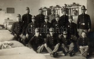 Military WWI K.u.K. military barracks interior, group photo