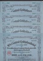 Berlin 1927. Porosz Földhitel Részvénytársaság 1000GM-ról szóló kötvénye (10x) T:I-