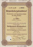 Dresden 1938. Jelzáloglevél 100M-ról (2x) T:I