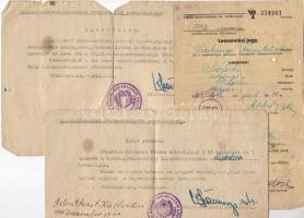 1944. XII. 1. Nyilt parancs 469 HONVÉD HATÁRVADÁSZ CSOPORT VONATPARANCSNOKSÁG + Igazolvány + leszerelési jegy