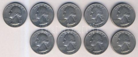 USA 1967-1994. 1/4$ "Washington" (9x) T:2,3