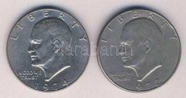 USA 1972-1974. 1$ "Eisenhower" (2x) T:3