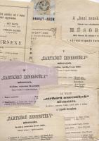 1862-1897 8 db kisméretű koncertplakát, vegyes minőség