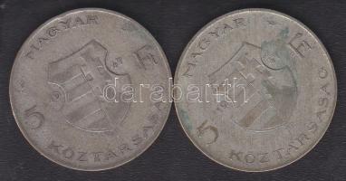 1947. 5Ft Ag (2x) "Kossuth" T:3