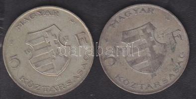1947. 5Ft Ag (2x) "Kossuth" T:3