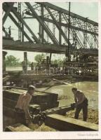 Military WWII German bridge construction workers