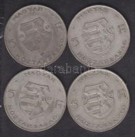 1947. 5Ft Ag (4x) "Kossuth" T:3