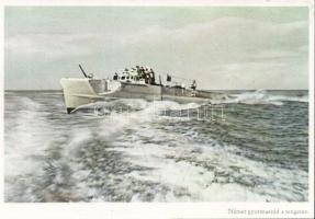 Német gyorsnaszád a tengeren / Military WWII German battleship