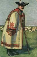 Hungarian folklore, shepherd in Hortobágy