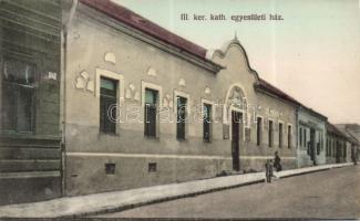 Budapest III. Katolikus Egyesületi Ház (hátoldalán az 1938-as budapesti vásár reklámmatricája)