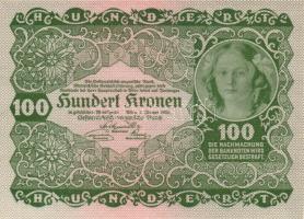 Ausztria/Osztrák-Magyar Bank 1922. 2K + 10K (2x) egymás utáni sorszámúak + 100K (2x) egymás utáni so...