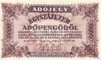 1946. 100000AP fehér papír, vízjel nélkül (4x) T:I