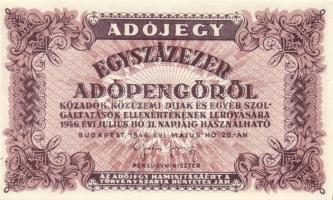 1946. 100000AP fehér papír, vízjel nélkül (4x) T:I