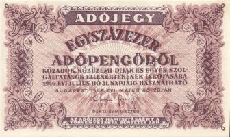 1946. 100000AP fehér papír, vízjel nélkül (4x) T:I