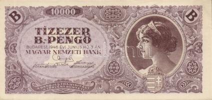 1946. 10000BP(7x) többféle színváltozat (köztük egy vágáshibás, másik eltolódott nyomatú) T:I,I-