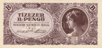 1946. 10000BP(7x) többféle színváltozat (köztük egy vágáshibás, másik eltolódott nyomatú) T:I,I-